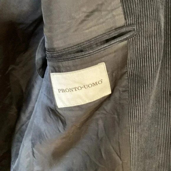 Pronto Uomo Men’s Corduroy Blazer Jacket Black 40 Short Preppy Academia Casual - Picture 6 of 16